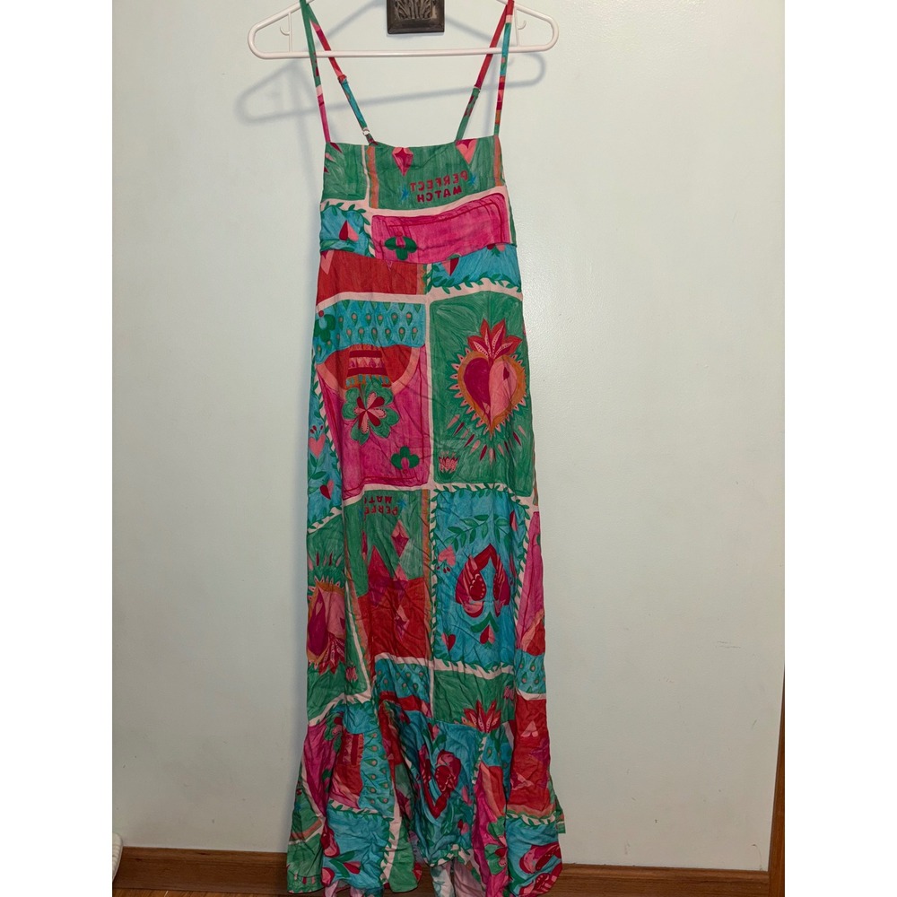 Paper Heart Folk Art Patchwork Tank Dress Perfect Match Tarot XS